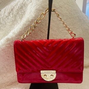 CH Carolina Herrera chic Red Quilted Handbag